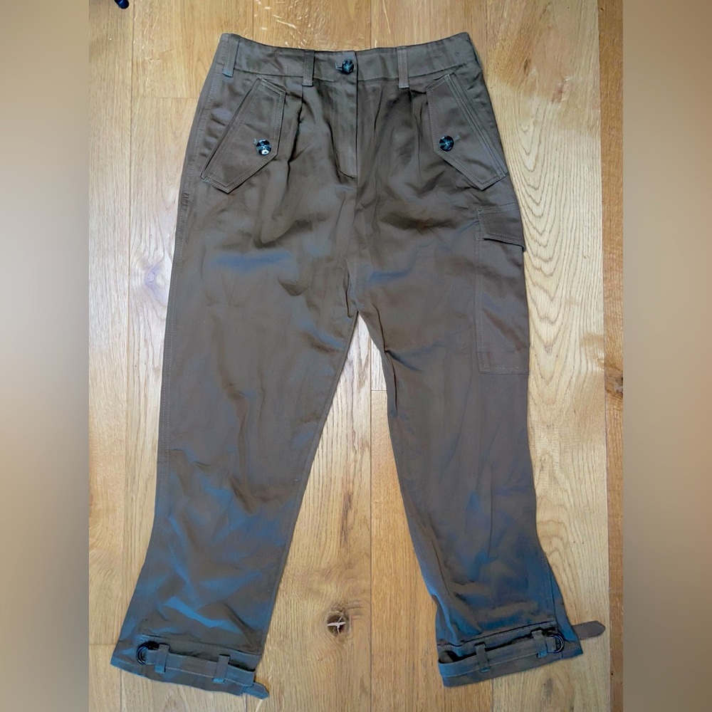 REISS Army Green Utilitarian Cropped Pant